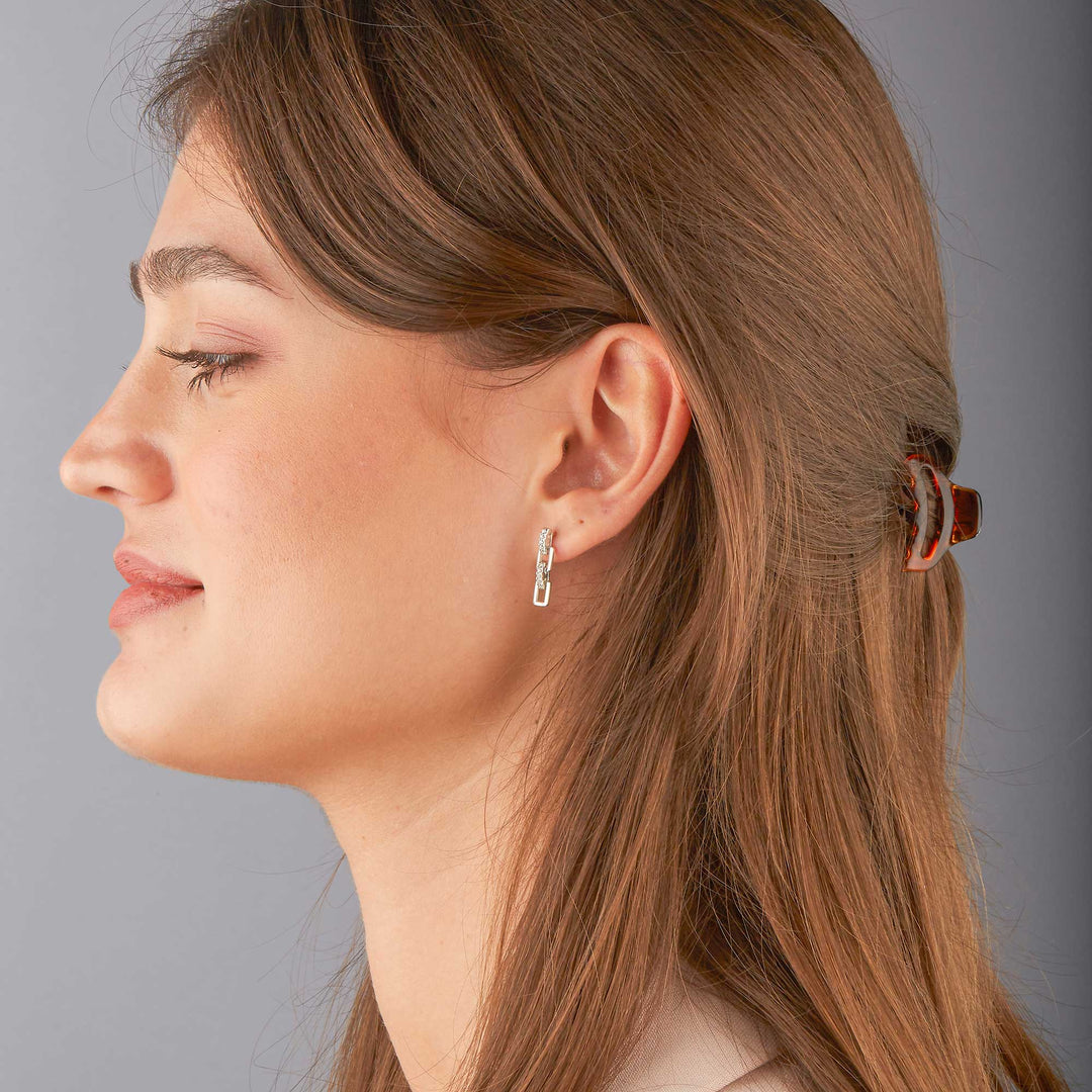 Maya Mini Square Chain Dangling Stud