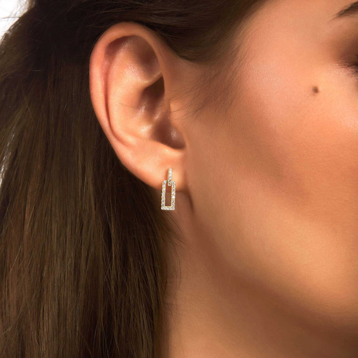 Bella Square Chain Dangling Stud
