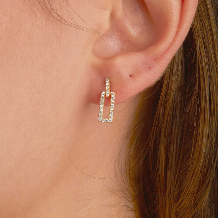 Bella Square Chain Dangling Stud