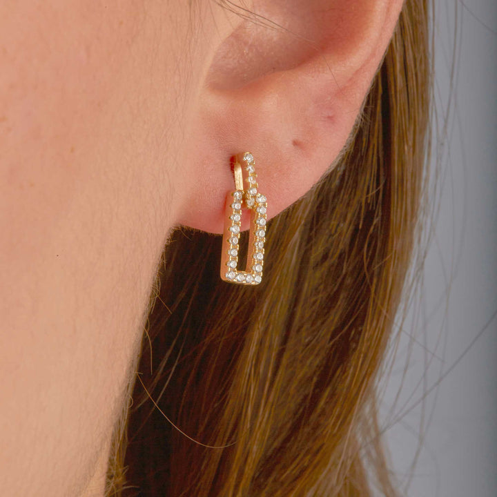 Bella Square Chain Dangling Stud