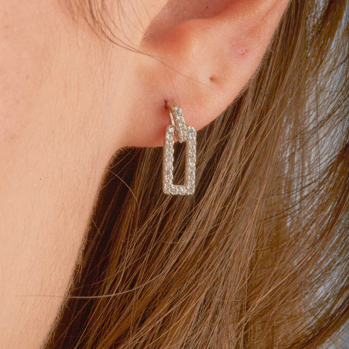 Bella Square Chain Dangling Stud
