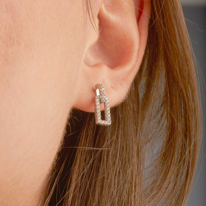 Bella Square Chain Dangling Stud