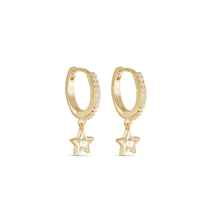 Miranda Star Charm Hoop Stud Earrings