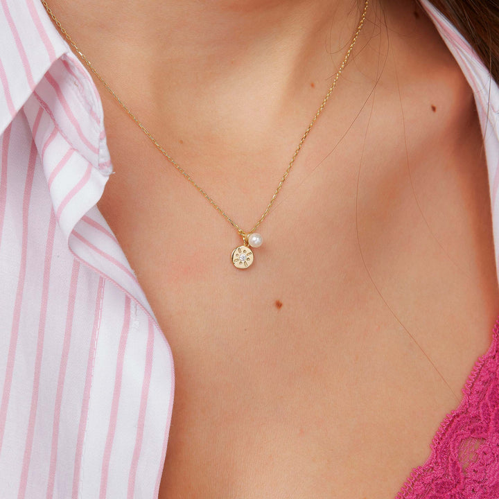 Tatum Mini Pearl Double Pendant Necklace