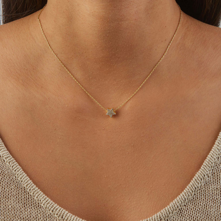 Marie Pave Star Pendant Necklace