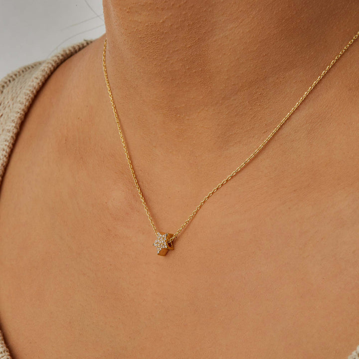 Marie Pave Star Pendant Necklace