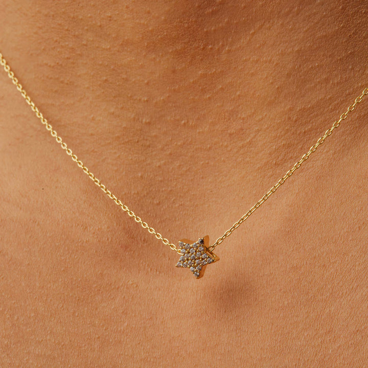 Marie Pave Star Pendant Necklace