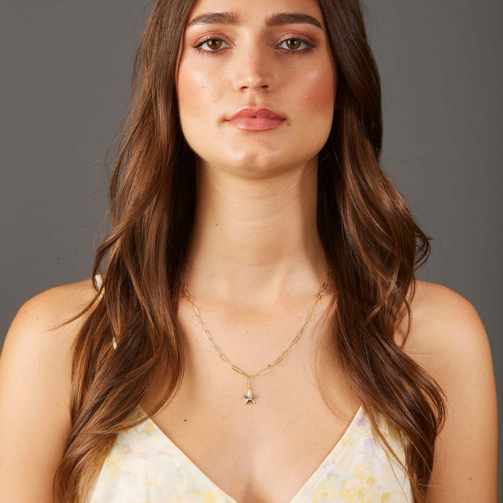 Vega Star Pendant Mini Paperclip Necklace