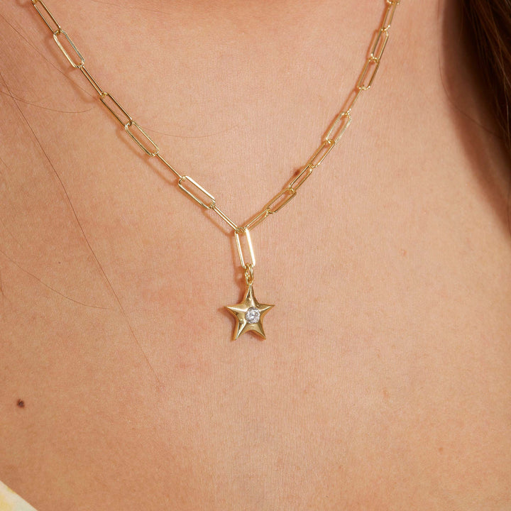 Vega Star Pendant Mini Paperclip Necklace