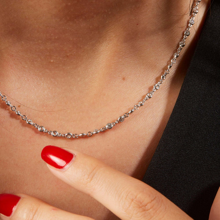 Damla Taşlı Zincir Choker