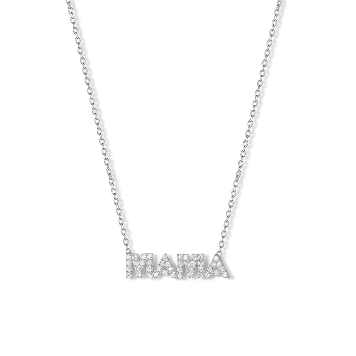 Mama Pave Nameplate Necklace