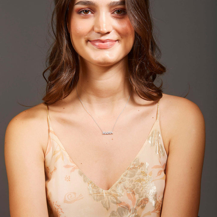 Mama Pave Nameplate Necklace