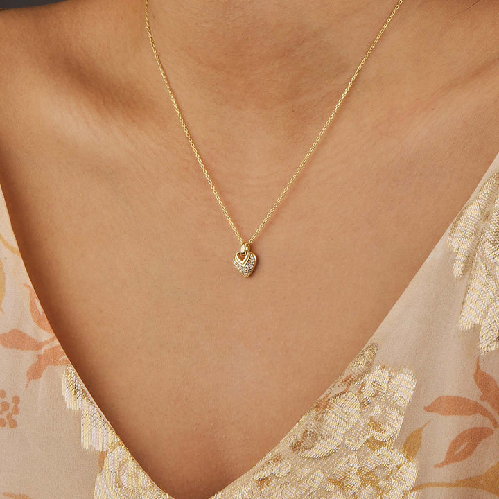 Mels Mini Heart Pave Pendant Necklace