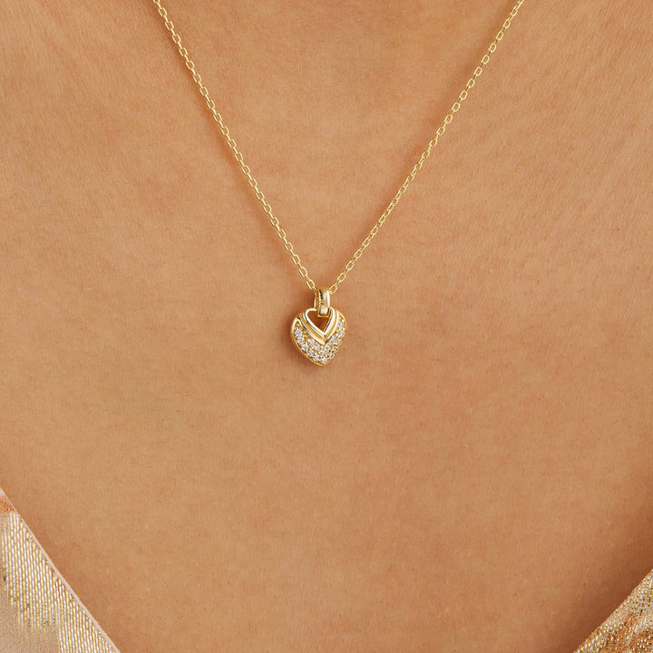Mels Mini Heart Pave Pendant Necklace