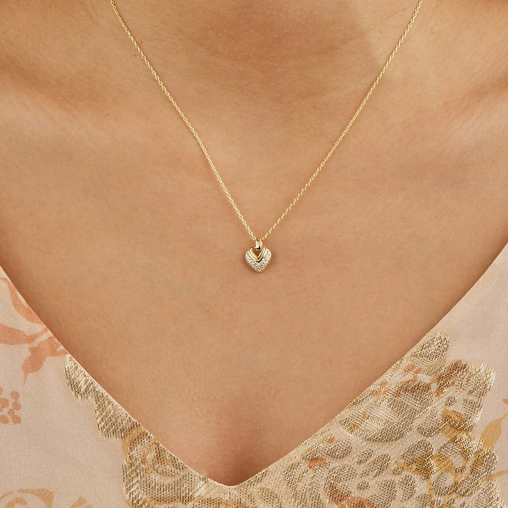 Mels Mini Heart Pave Pendant Necklace