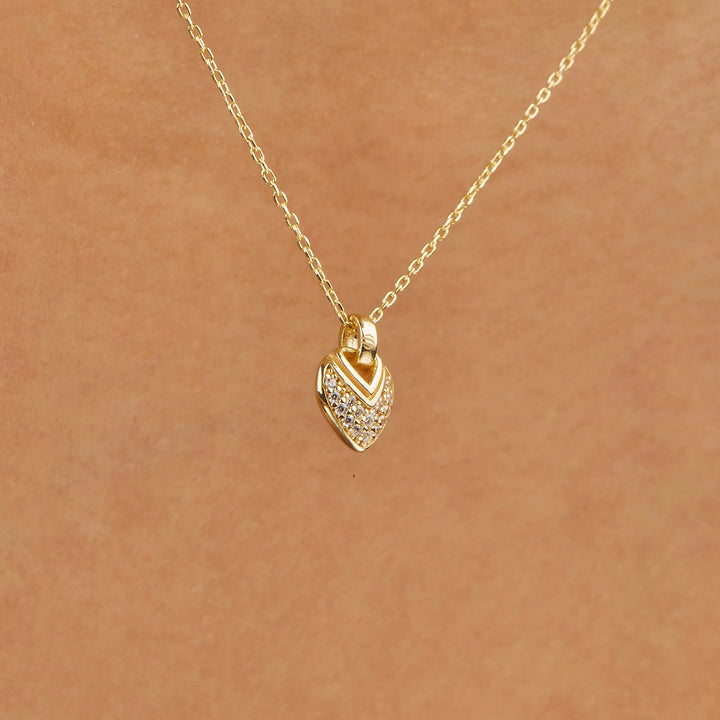 Mels Mini Heart Pave Pendant Necklace