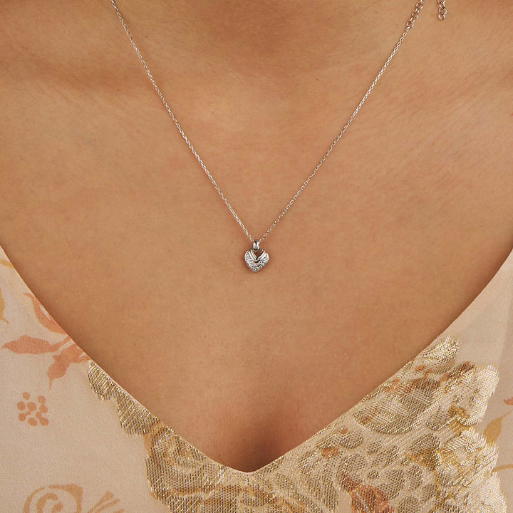 Mels Mini Heart Pave Pendant Necklace