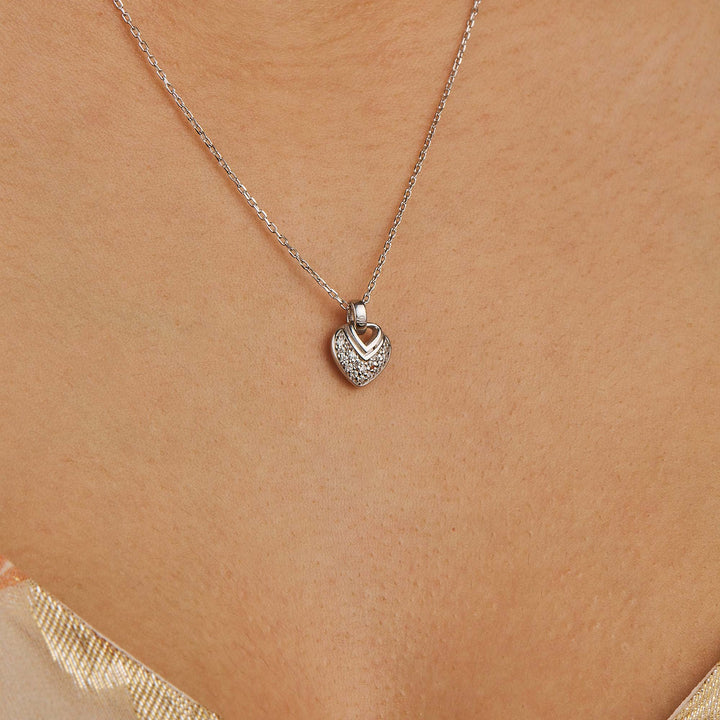 Mels Mini Heart Pave Pendant Necklace