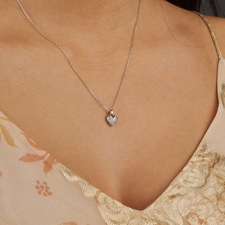 Mels Mini Heart Pave Pendant Necklace