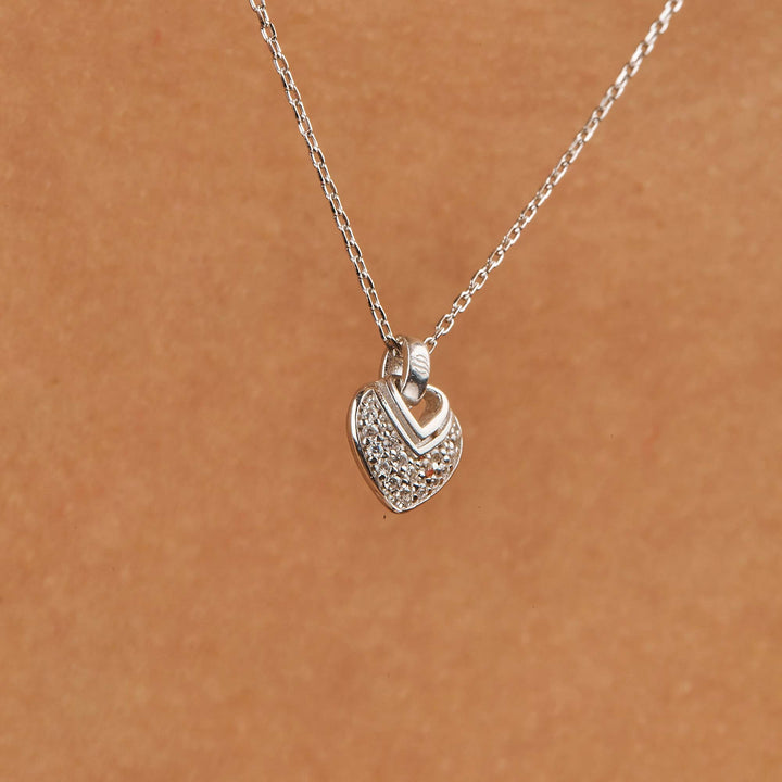 Mels Mini Heart Pave Pendant Necklace