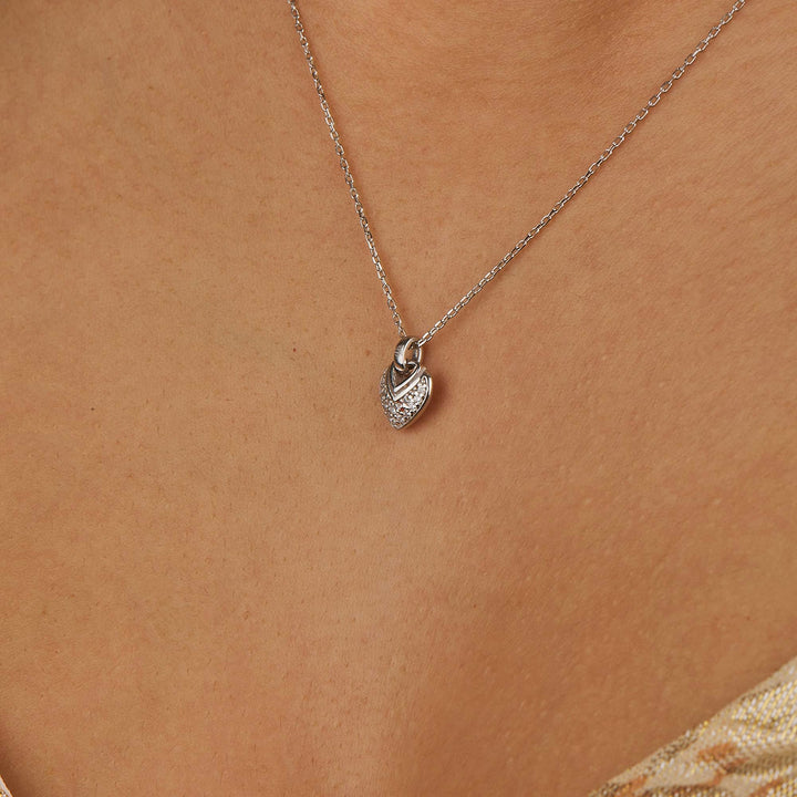 Mels Mini Heart Pave Pendant Necklace