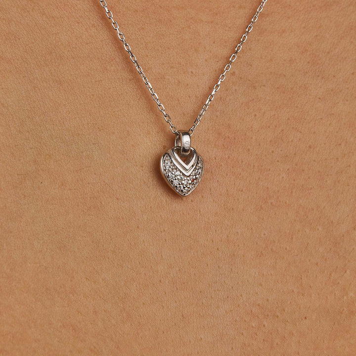 Mels Mini Heart Pave Pendant Necklace