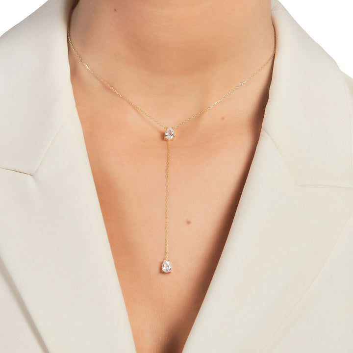 Arzu Pearl Pendant Lariat Necklace
