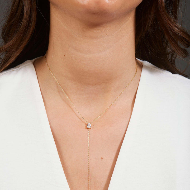 Arzu Pearl Pendant Lariat Necklace