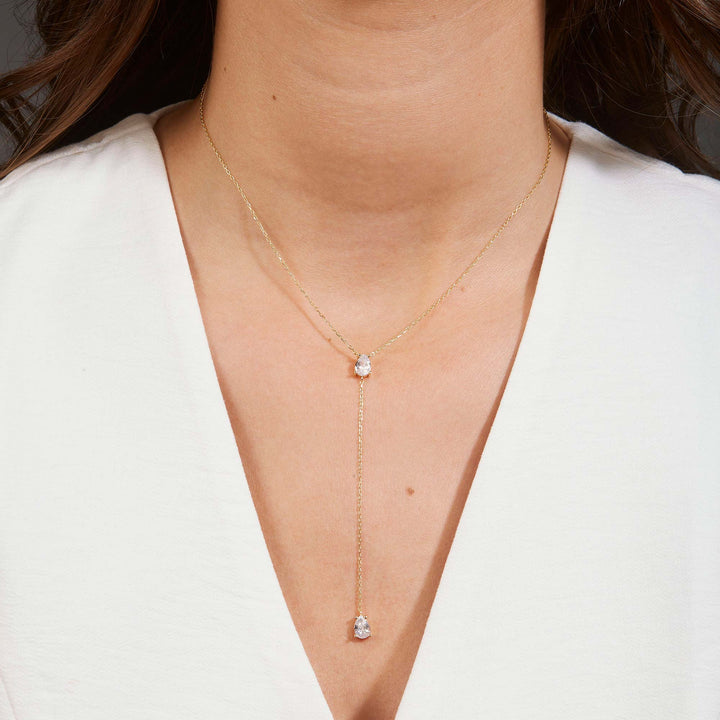 Arzu Pearl Pendant Lariat Necklace
