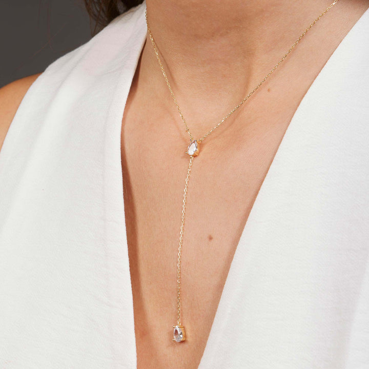 Arzu Pearl Pendant Lariat Necklace