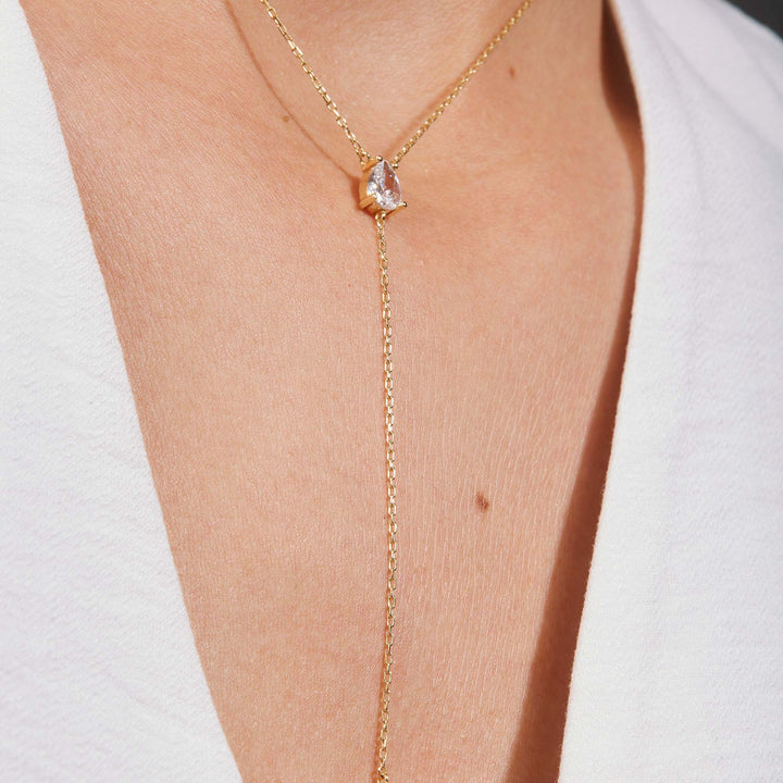 Arzu Pearl Pendant Lariat Necklace