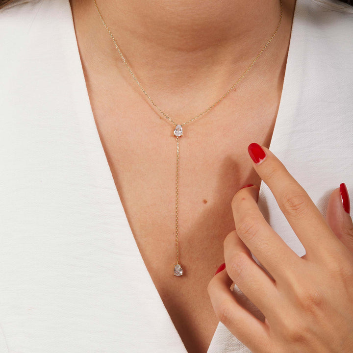 Arzu Pearl Pendant Lariat Necklace
