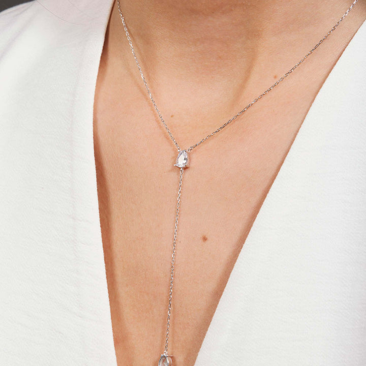 Arzu Pearl Pendant Lariat Necklace
