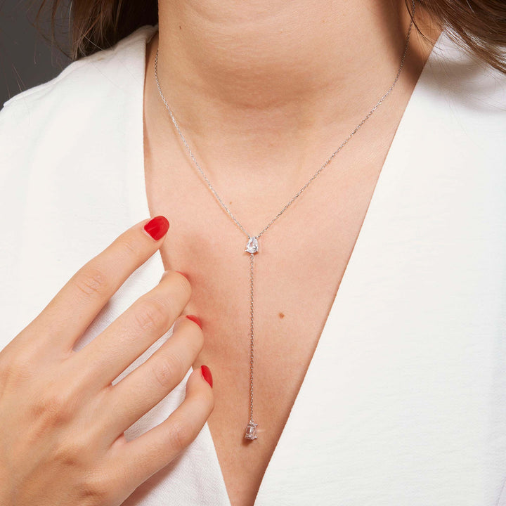 Arzu Pearl Pendant Lariat Necklace