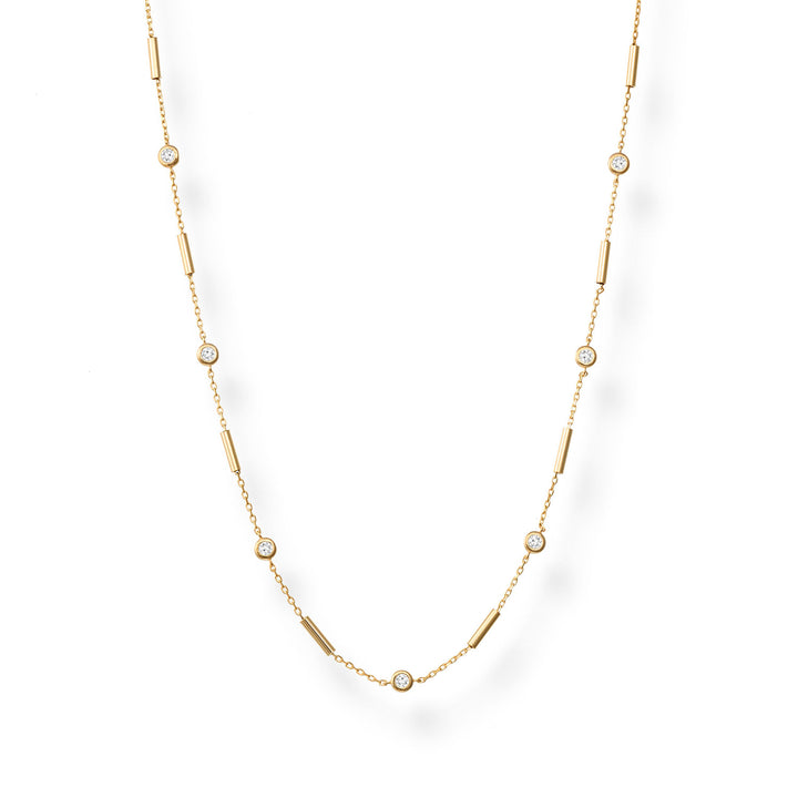 Jale CZ Bezel Bar Chain Necklace
