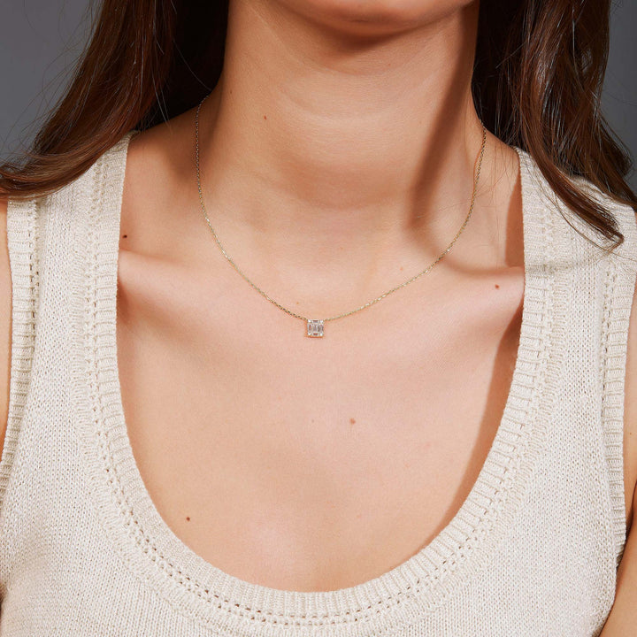 Cristal Baget Taşlı Pendant Kolye