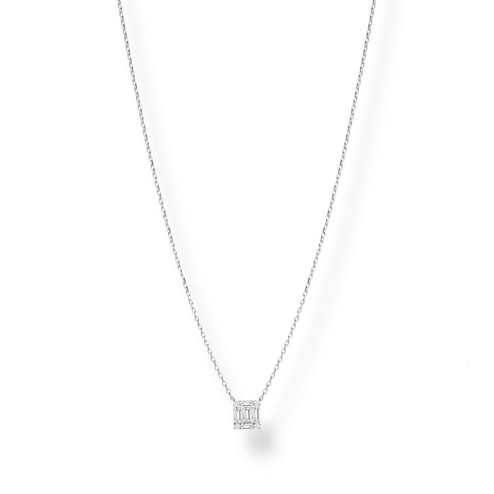 Cristal CZ Baguette Pendant Necklace