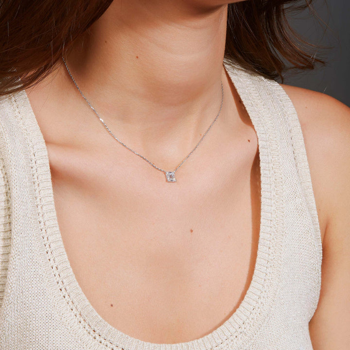 Cristal CZ Baguette Pendant Necklace