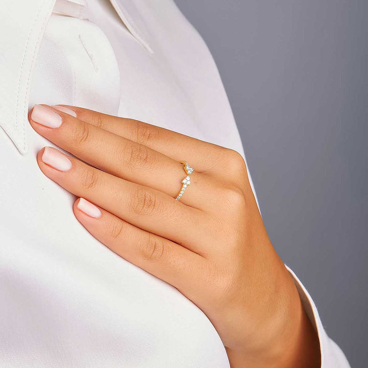 Meltem Pave Arrow Open Ring