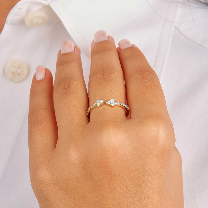 Meltem Pave Arrow Open Ring