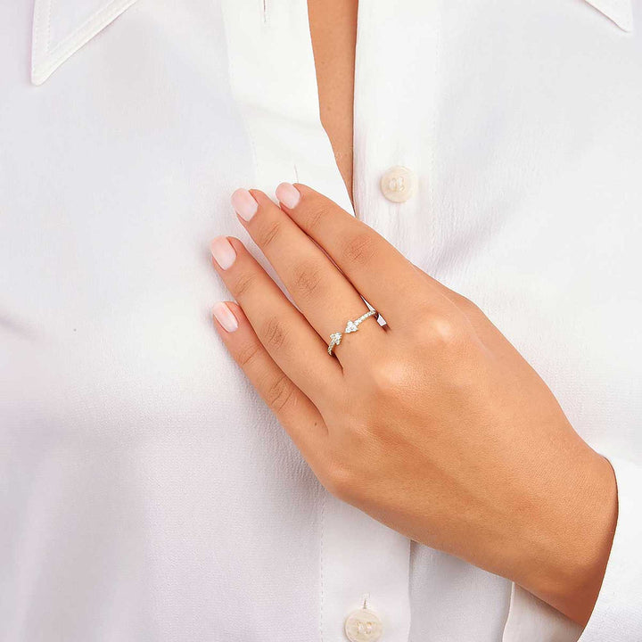Meltem Pave Arrow Open Ring
