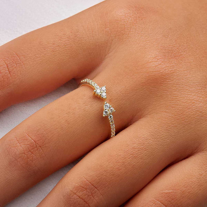 Meltem Pave Arrow Open Ring