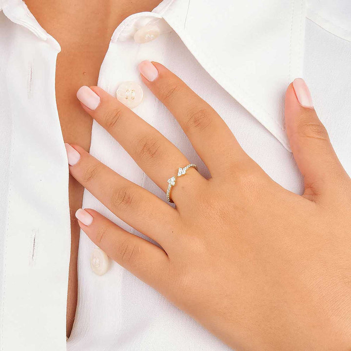 Meltem Pave Arrow Open Ring