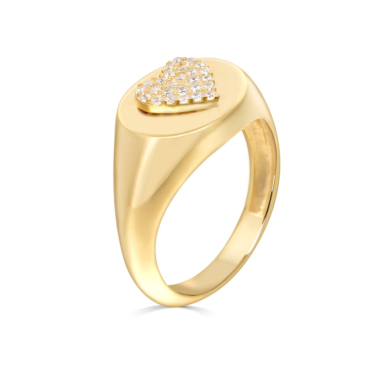 Amor Heart Pave Signet Ring