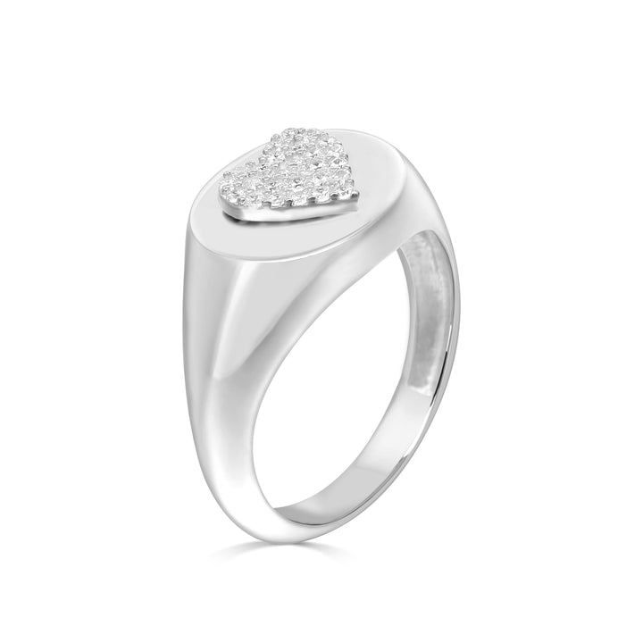 Amor Heart Pave Signet Ring