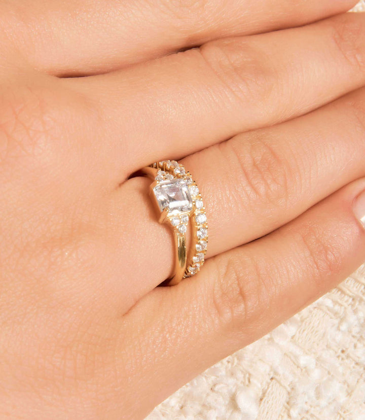 Seyran Solitaire Princess Cut Promise Ring