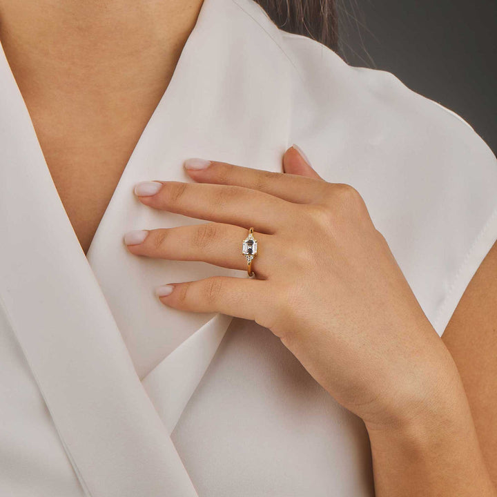 Seyran Solitaire Princess Cut Promise Ring
