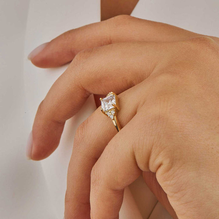 Seyran Solitaire Princess Cut Promise Ring