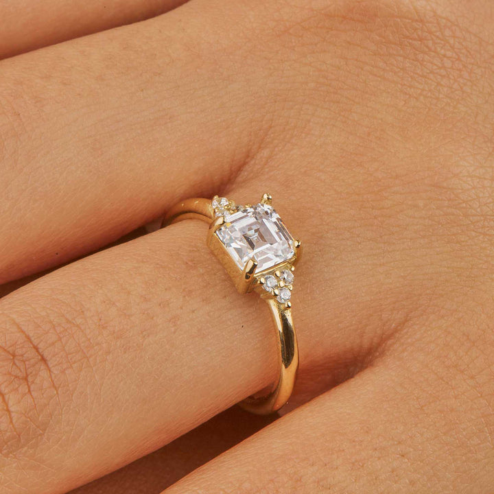 Seyran Solitaire Princess Cut Promise Ring