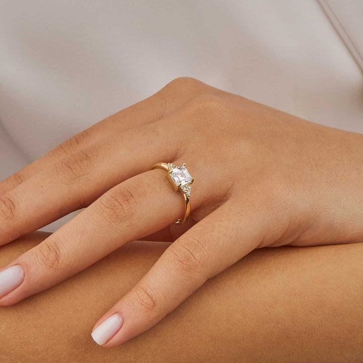 Seyran Solitaire Princess Cut Promise Ring